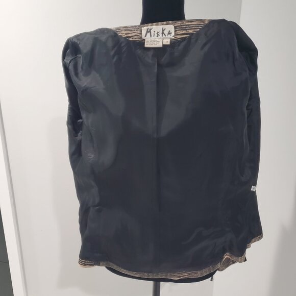 Unique Faux Leather Black & Tan Snake Skin Pattern Zippered Jacket  size 8 - Picture 9 of 9